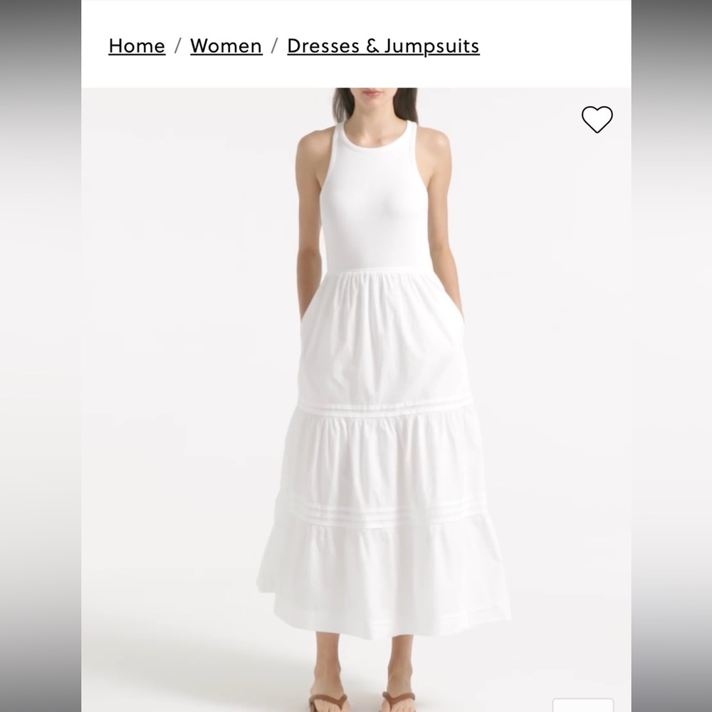 JCrew-Vintage rib high-neck cutaway tank dress with poplin skirt.